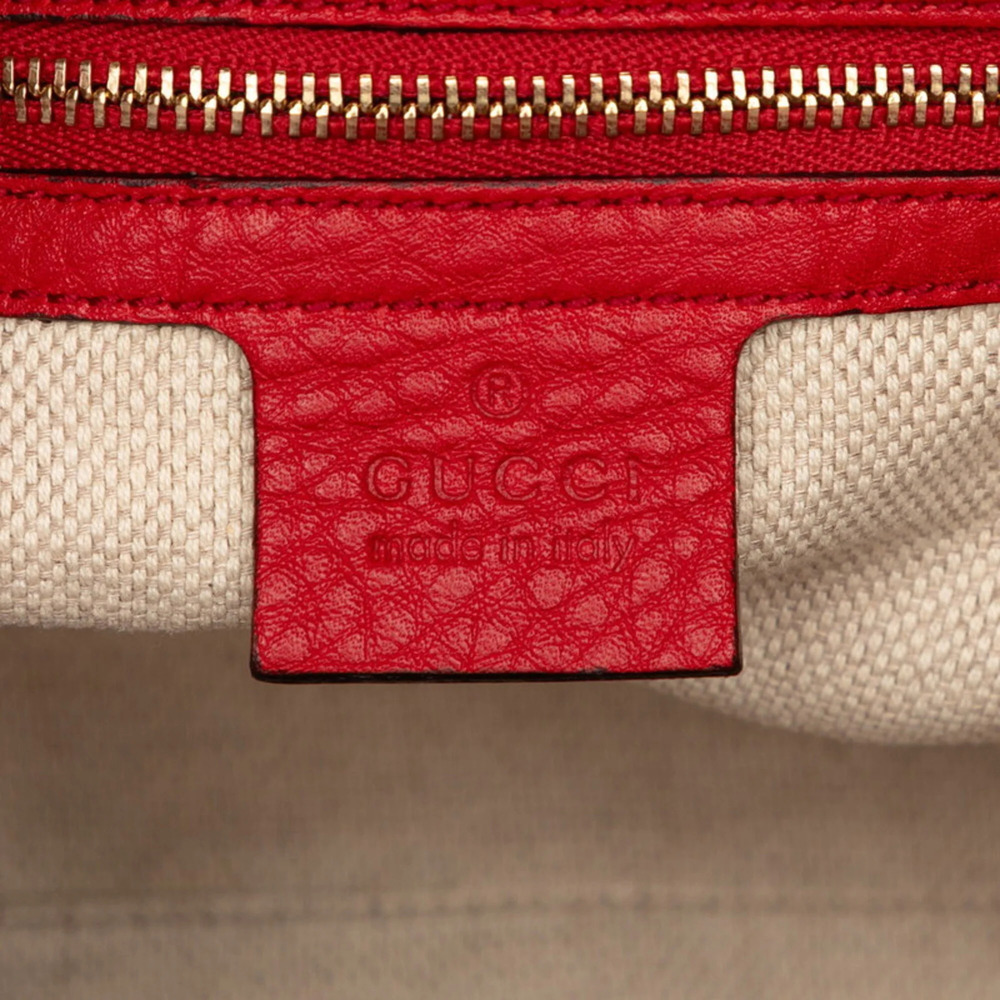GUCCI Authentic Red Leather Shoulder Bag - Picture 5 of 6